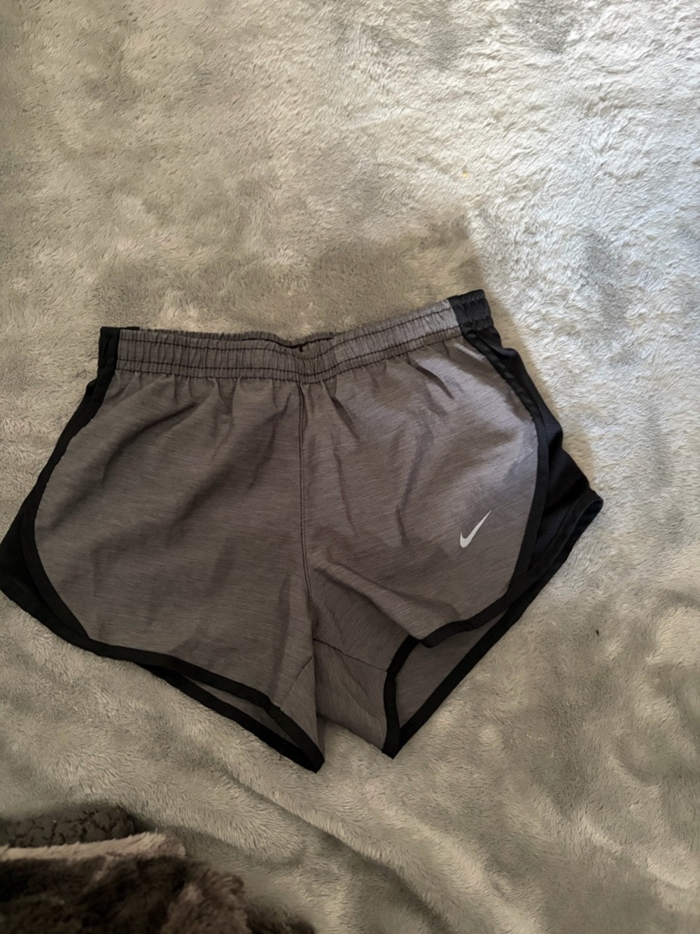 Nike kids Gray Athletic Shorts with Black Trim and white bundle